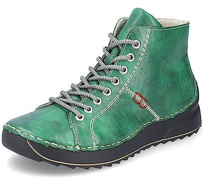 Rieker donna Stivaletti 71510, signora Stivaletti allacciati,stivali di transizione,boots,stivaletto,mezza scarpa,verde (grün / 52),38 EU / 5 UK