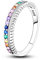 NARMO 925 Ring Sterling Silber Bunte Regenbogen Cubic Zirkonia Ringe Dünner Ring für Frauen Mädchen Größe 57mm