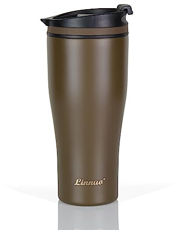 Linnuo Thermobecher Kaffeebecher to go Becher 380ml | Trinkbecher Auslaufsicher perfekt fürs Auto & unterwegs Isolierbecher 6h warm | ideal Thermobecher klein für Kaffee & Tee Travel Mug Edelstahl