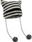XYIYI Schwarz Weiß Häkelmützen für Frauen Fuchs Strickmütze mit Pompons Grunge Goth Zubehör Slouchy Beanies für Damen Mädchen