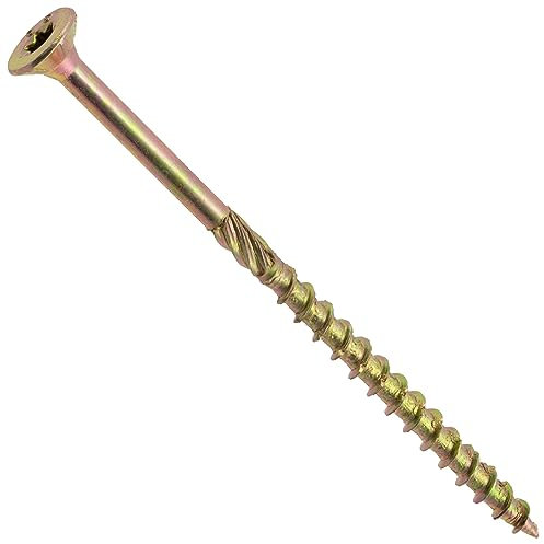 AERZETIX - C69116 - Lot de 50 Vis à bois Ø5x90 mm à tête fraisée - à empreinte étoile Т25 - en acier zingué - menuiserie contreplaqué aggloméré mélaminé terrasse panneaux chevrons bastaings