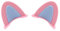Kreativer PVC-Helmabdeckungsaufkleber mit Katzenohren – Niedliches Design, Langlebiges Material – Motorradhelm-Zubehör mit Windabweisern für Mehr Sicherheit (Rosa + Blau)