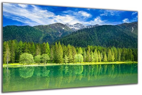 DARO Design - Wand-Bild auf 6mm HDF 40x30 cm Bäume Berge See - Wand-Deko Bilder Geschenk