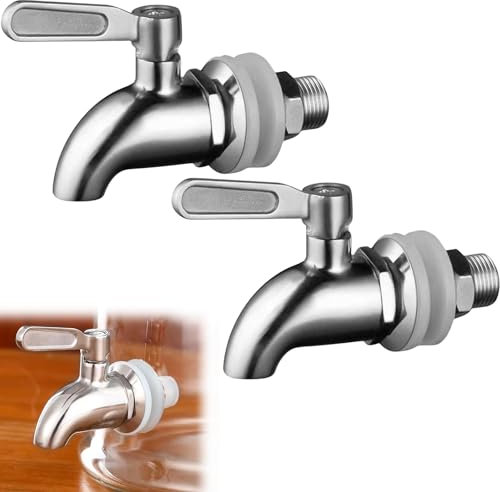 Sporgo 2 Unidades de Acero Inoxidable Dispensador de Bebidas: Grifo de Repuesto para Cerveza, Agua y Otras Bebidas