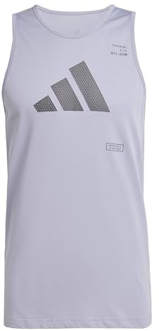adidas Men's All Gym Category Graphic Tank, Silver Violet, XXL