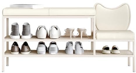 Shoe Bench, Shoe Storage Bench, Entryway Bench with Shoe Storage and Seating, Perfect for Living Rooms, Bedrooms, Entryways (Color : White, Size : C)