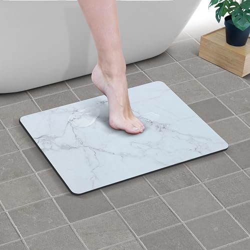 Creative Corner Tappeto Bagno Assorbente - Tappetino Bagno Antiscivolo Assorbente ad Asciugatura Rapida 40x60 Marmo Grigio - Tappeto Bagno Antiscivolo