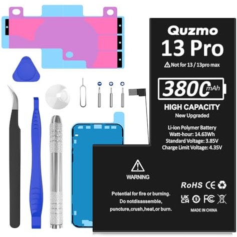 9300mAh Batteria per iPhone 13 Pro, Batteria di Ricambio ad Alta Capacità Compatibile con iPhone 13 Pro Modelli A2636, A2638, A2639, A2640, A2483 con Kit di Strumenti