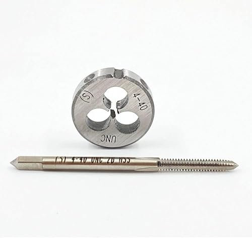 Hunricho Gewindeschneider-Set 4–40 UNC, Maschinengewindebohrer und Rundgewinde, Rechtsgewindebohrer-Set (4–40 UNC)
