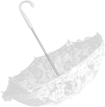 Msiud Weißer Vintage Spitzenschirm, Spitzen Stickerei Regenschirm J Griff Hochzeit Sonnenschirm Weiß Blumen Handwerks Hochzeitsschirm für Feier Fotografie Prop Brautpartei