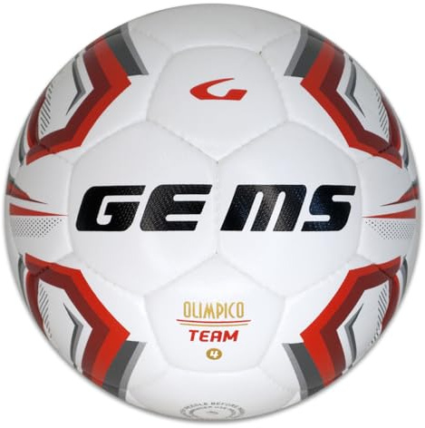 GEMS UN06-0312 OLIMPICO Team Unisex Fußball Weiß/Rot Größe 4