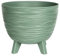 Planters Pride Futura 24cm Recycled Plastic Plant Pot, Earth Green | 5L Self-Watering Pot for House Plants, Herbs | Raised Indoor & Outdoor Planter with Legs | Ribbed Decorative Flower Pot