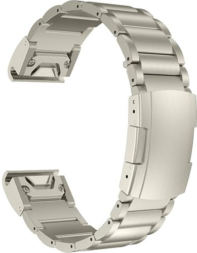MaKTech Titan Band für Garmin,22mm Schnellverschluss-Metallarmband mit Schildkrötenschnalle,für Garmin Fenix 8 47mm/E 47mm/7/6,Instinct 2 Intelligente Uhr (Titan)