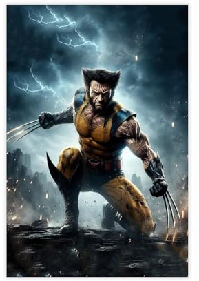 GJHTQLP Wolverine-Poster Hugh Jackman 1, Leinwandposter, Wandkunst, Dekordruck, Bild Gemälde für Wohnzimmer, Schlafzimmer, Dekoration, 30 x 45 cm