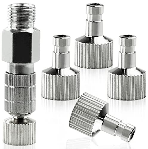 5 PCS Airbrush Quick Release Coupling Disconnect Adapter Kit, Airbrush Compressor,Includes a 1/8 Female and 4 1/8 Males
