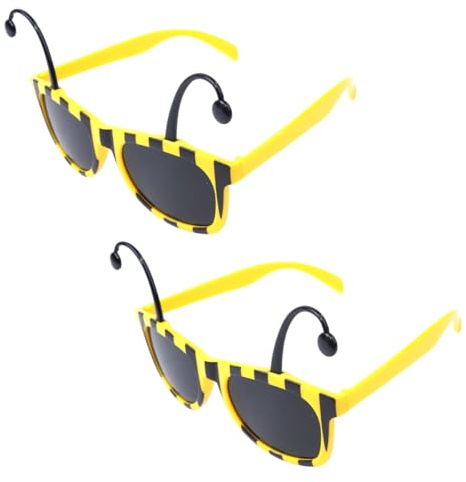 Namvo 2 Stück Schwarze und gelbe Hummel-Sonnenbrille, Hummel-Partybrille, Bienenkostüm, Tierbrille für Erwachsene, Bienen-Partybrille