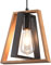 Mikeru Industrial Pendant Light, 24cm Kitchen Island Wooden Pendant Light, Vintage Farmhouse Chandelier, Black Metal Chandelier, Height Adjustable 1.2M, Suitable for Kitchen, Farmhouse, Cafe