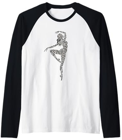 Ballet Dancer Zebra Ballerina Dance Women Girls Animal print Raglan Baseball Tee