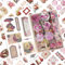 Scrapbooking Sticker, 168 Stück/20 Blatt Scrapbook Stickers, PET Scrapbooking Aufkleber, Vintage Scrapbook Zubehör für Journaling Bullet Kalender Notizbuch Fotoalbum DIY Dekoration (Rote Serie)