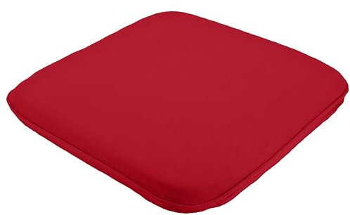 Stuhlkissen Rail - 100% Baumwolle 225g/m² mit Kaltschaum-Schaumstoff - Bezug waschbar (Rot, 45x45x5cm)