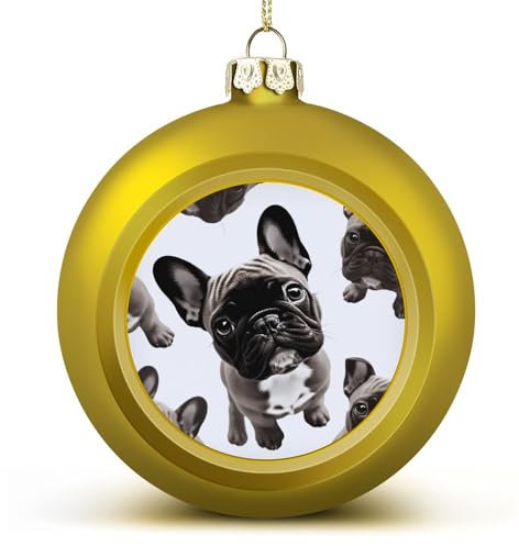 Weihnachtsbaumschmuck, französische Bulldogge, Weihnachtskugel-Dekorationsset, Weihnachtsbaumschmuck für Feiertagsdekoration
