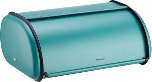 KING HOFF Brotkästen, Brotaufbewahrungsbox, Geräumiger Brotkasten aus Metall, Brot und Kekse Lange Aufbewahren und Frisch,44cm x27cm x18,5cm (Grün)