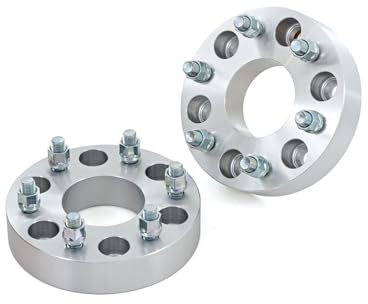 Rough Country 1.5 Wheel Spacers for Chevy/GMC 1500 Truck & SUV (1988-2021) - Silver, Pair 6x5.5 Bolt Pattern