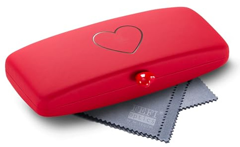 FEFI - Hardcase Brillenetui HEART - mit hochwertigem Brillenputztuch