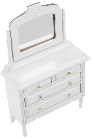 HEMOTON Miniaturer Schminktisch Aus Holz Für Puppenhausmöbel Elegante Dekoration Für Minihäuser Realistisches Design Und Langlebige Qualität Für Puppenhaus-enthusiasten Und Sammler