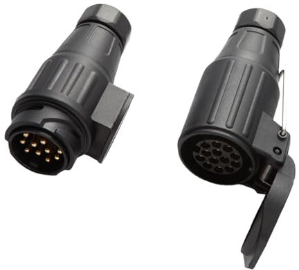 Feuunly Prise Remorque 13 Broches Male Femelle, 12V Étanche Prise Remorque Connecteur Standard Européenne - ISO 11446, pour Caravane Camions Voiture RV Bateau Remorque Connecteur