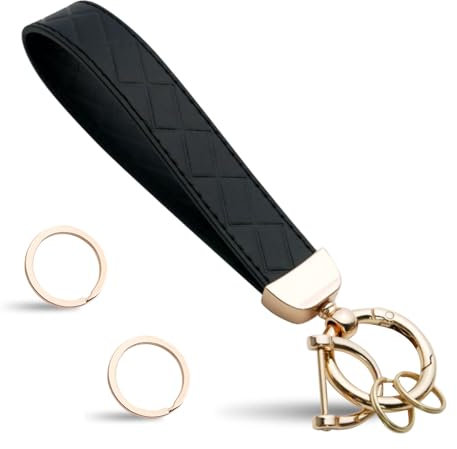 AzureRay Schlüsselanhänger Damen Auto Schlüsselanhänger Leder Autoschlüsselanhänger Schwarz