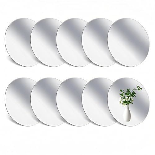 JMNHSOA 10 adesivi da parete rotondi a cerchio fai da te, 15 cm, in acrilico, per camera da letto, soggiorno.