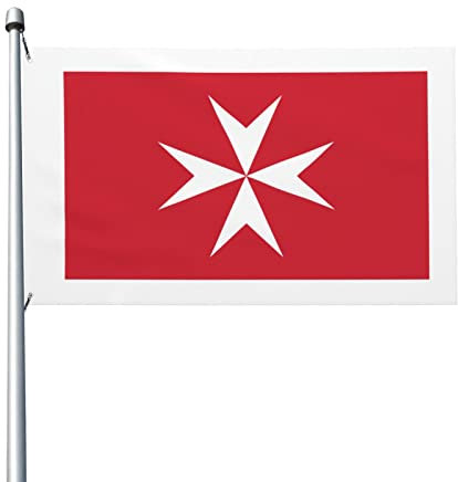 Pavillon Civil De Malte Garden Flag Colorée Drapeaux De Jardin Durable Drapeaux Décoratif Pour Extérieure Porche Intérieure 90X150 Cm