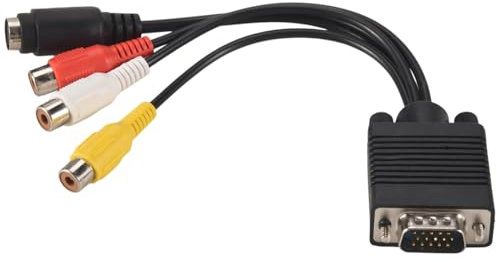 Wrtysully Vga Adaptador para TV S-Video out Cable para Pc Video