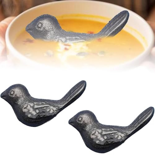 Iron de Fish, Decorative Iron Bird for Kitchen, Set of 2 Handcrafted Metal Decorations, 5.8CM x 3.2CM x 2.2CM, High-Quality Material for Home Decor