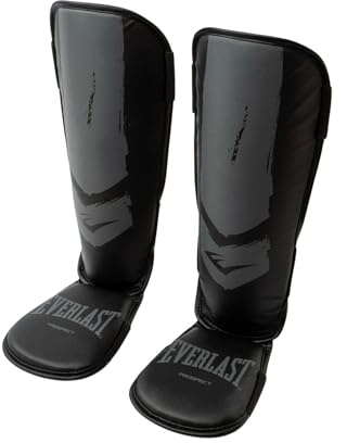Everlast Prospect Youth Shin Guards, Two-Piece, Shock Absorbent Padding, Foot & Shin Protection, Kids Kickboxing & Muay Thai