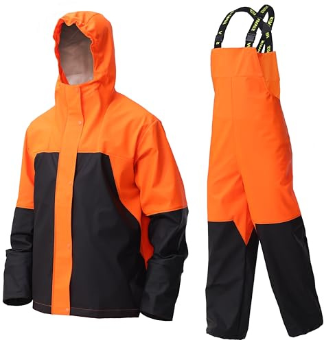 Combinaison de pluie imperméable pour homme, veste et salopette en PU