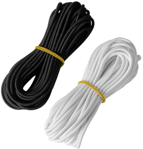 Elastische Nylonschnur, 2 Stück, 2,5 mm x 10 m, für Masken, Partyhüte, Basteln, Schmuckherstellung, Wäscheleine, Camping, Anhänger, Schnürsenkel