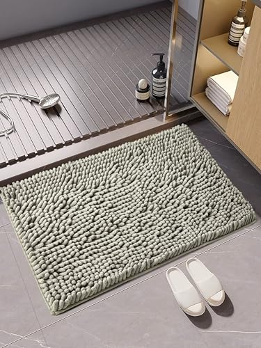 GC GAVENO CAVAILIA Faux Fur Grey Bath Mat 1Piece | Bathroom Mat Fluffy Rug Large Bath Mat Non Slip 50 x 80cm | Super Absorbent & Quick Dry Thick Shaggy Bathmat Extra Soft Pedestal Mats