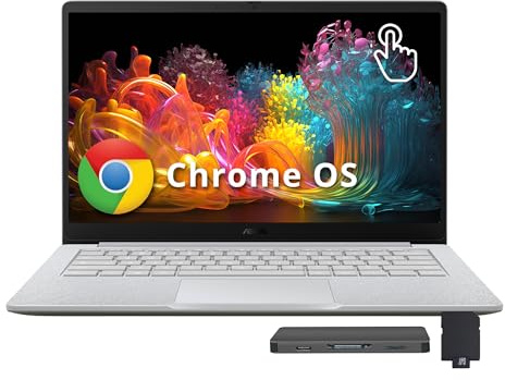 ASUS Chromebook CX 14 FHD Touchscreen Laptop, Intel Celeron N4500, 8GB LPDDR4X, 288GB di archiviazione (128GB eMMC+160GB Docking Station Set), Intel UHD Graphics, Lunga durata della batteria, WiFi 6