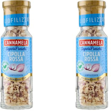 Cannamela - Liofilizzati, Cipolla Rossa, Confezione da 20g. Gusto Fresco Naturale. Ideale per soffritti, sughi, zuppe, carne, pesce, patate, bruschette. Inumidire il prodotto prima dell’utilizzo.