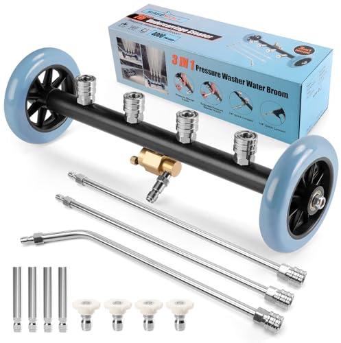 3-In-1 Under Carriage Pressure Washer, 16 Inch Pressure Washer Water Broom