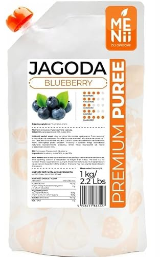 Purea di Mirtilli Premium 1 kg – 90% frutta + 10% zucchero | Naturale, senza conservanti | Per dolci, torte, gelati, smoothie e cocktail | Qualità professionale HoReCa
