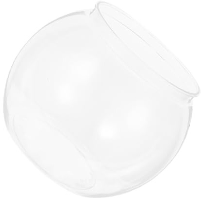 NUOBESTY Bocal à Poissons Rond Transparent en Plastique Incassable 2l, Aquarium de Table Polyvalent pour Poissons Rouges et Petites Tortues, Décoration Bureau et Salon, Vase Hydroponique