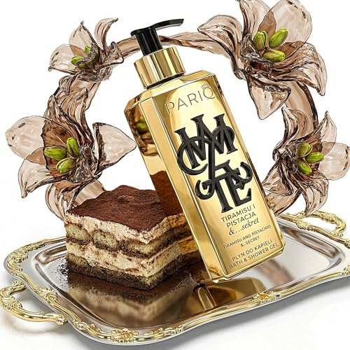 GEL DOCCIA LUSSUOSO Tiramisù, Pistacchio & Secret 300 ml, bagnoschiuma PARIQ PROFUMATO e SENSUALE, cosmetico premium seducente, Made in EU
