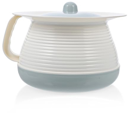 HEALLILY Seau Hygiénique Adulte en Plastique avec Couvercle Bleu, Pot de Chambre Pratique et Résistant pour Usage Familial et Hospitalier, Surface Lisse et Design Simple