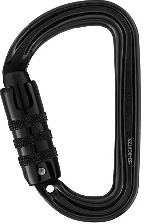 Petzl M39A TLN NEW Sm'D Ultra-Light Asymmetrical Carabiner, Triact-Lock, Black