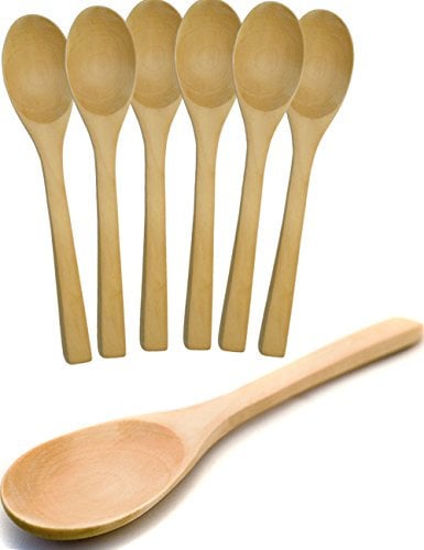 Outdoor Saxx® 6 Cucharas de Madera, Madera Maciza, Natural, Sin Tratar, Diseño Medieval Tallado a Mano, 17cm, Juego de 6