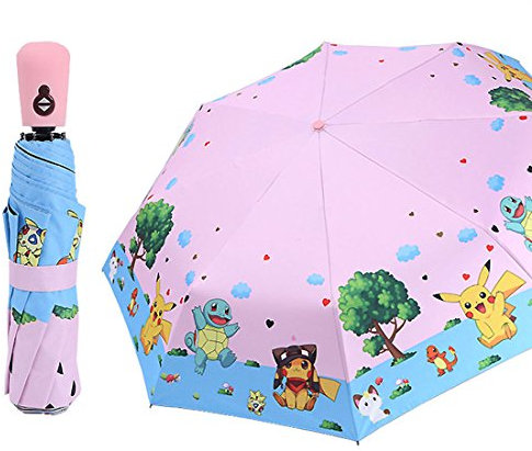 Rosavida Kinder-Regenschirm – automatisches Öffnen – Cartoon- UV-Schutz – Reise-Regenschirm kompakt Winddicht für Mädchen Jungen Frauen, 3, Unique Size