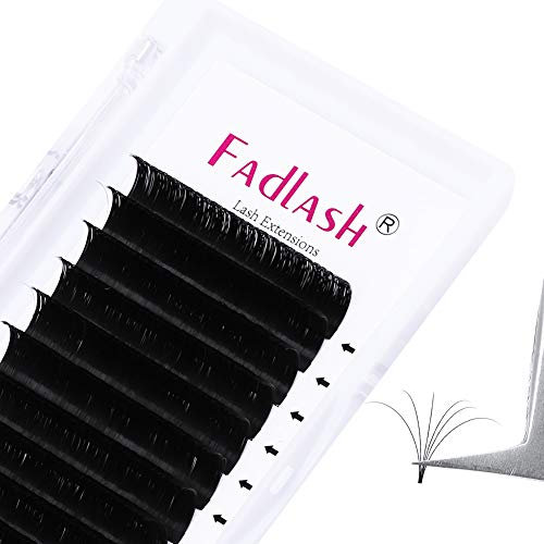 Selbstfächernde Wimpern Wimpernverlängerung Volumen Wimpern für Volumentechnik Wimpernextensions FADLASH Easy Fan Lashes 0.05 Stärke Einzelne Länge 1 Tray Schwarze(0.05mm-C-10)